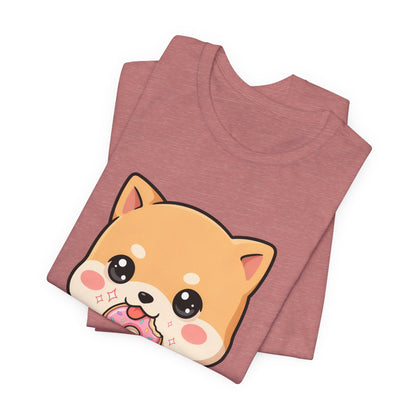 Kawaii Shiba Inu Donut Unisex Jersey Short Sleeve Tee