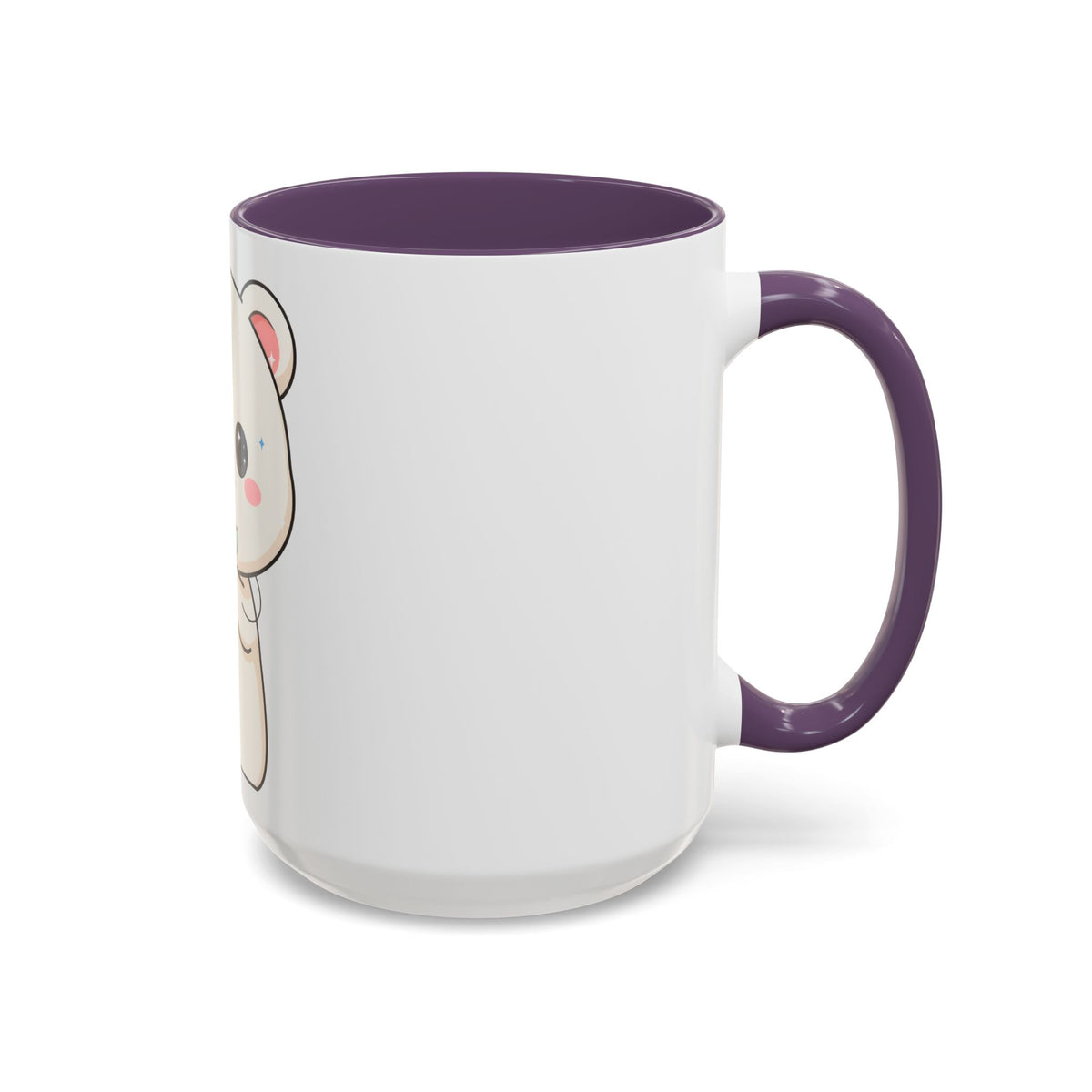 Kawaii Polar Bear Christmas Mug with Mistletoe