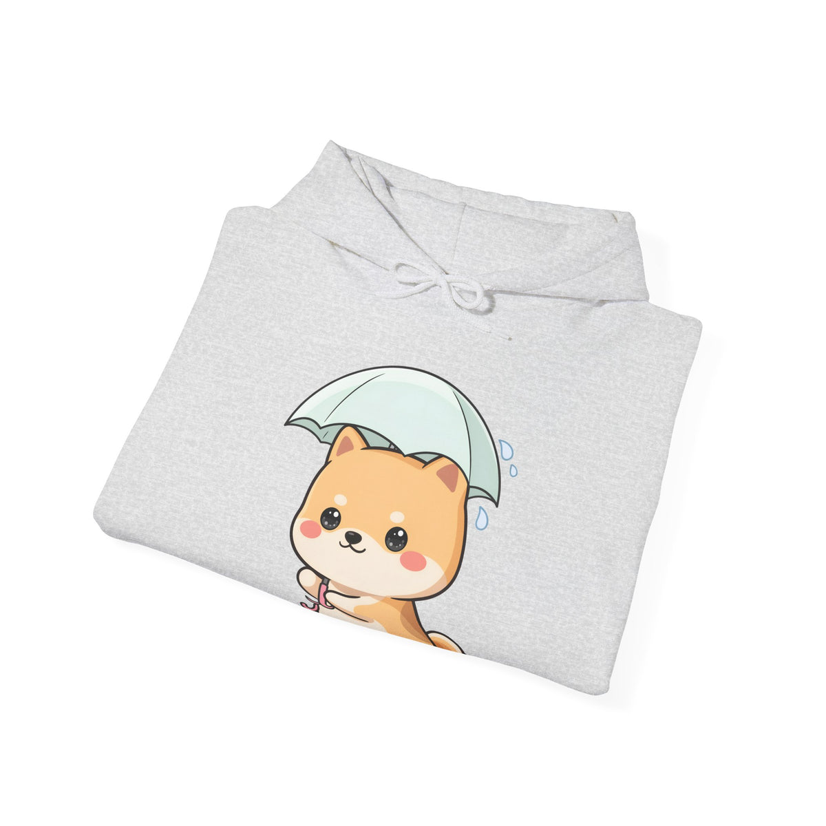 Kawaii Shiba Inu Hoodie, Cute Umbrella Dog Sweatshirt