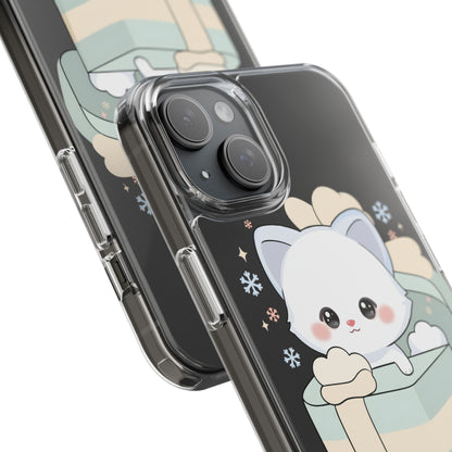 Kawaii Arctic Fox Clear Impact-Resistant Phone Case