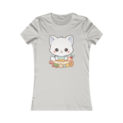 Kawaii Arctic Fox Christmas Tee for Cozy Holiday Bakers