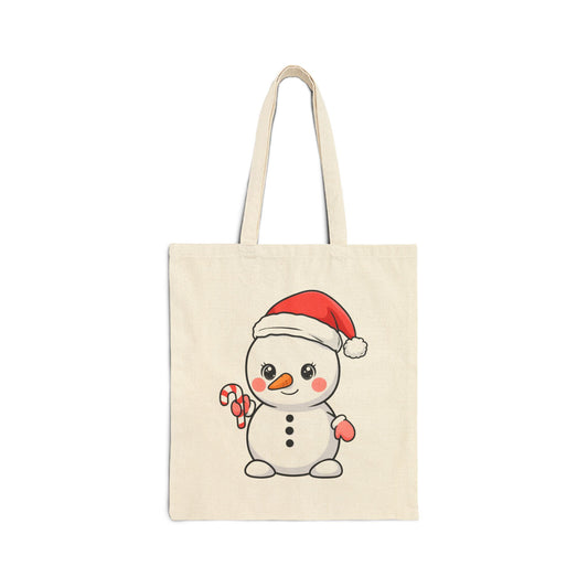 Kawaii Snowman Christmas Tote Bag for Holiday Cheer