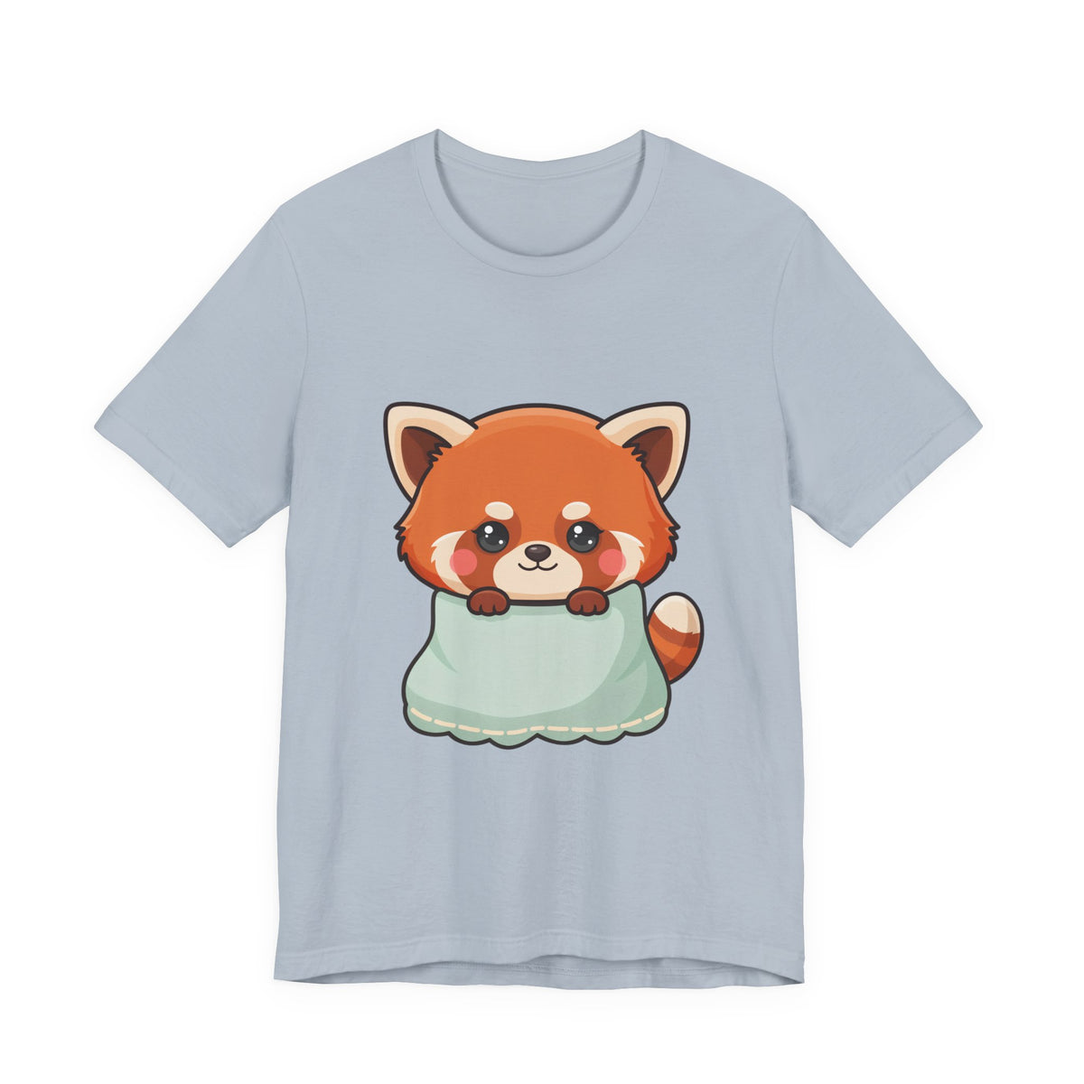 Kawaii Red Panda T-Shirt, Cozy Blanket Chibi Animal Tee