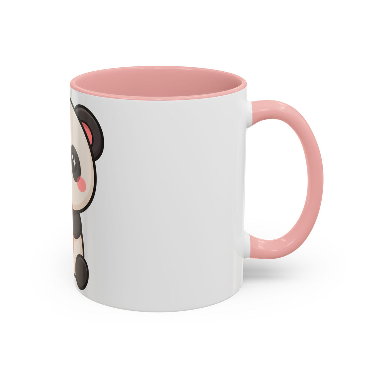 Kawaii Panda Accent Coffee Mug, Strawberry Lover Gift