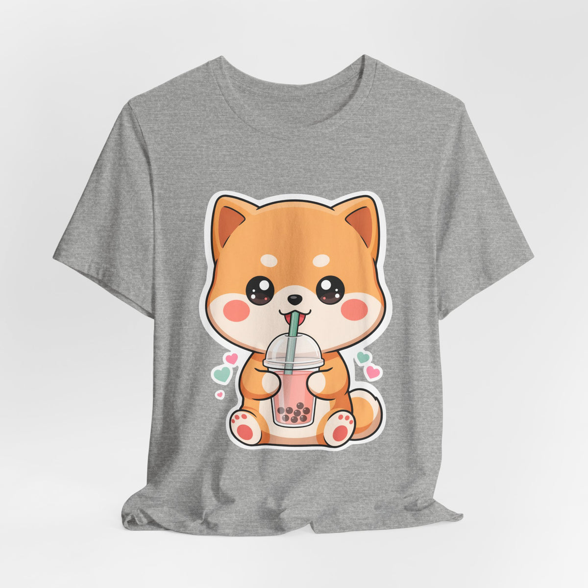 Kawaii Shiba Bubble Tea T-Shirt for Boba Lovers