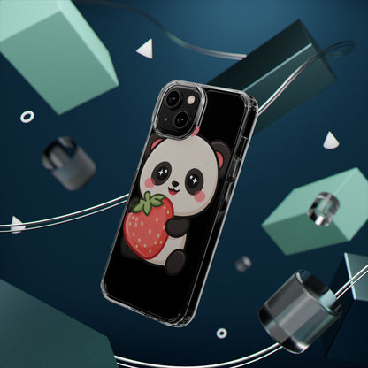 Kawaii Panda Phone Case, Sweet Strawberry Gift