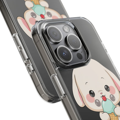 Kawaii Bunny Phone Case, Ice Cream Cutie Clear Case