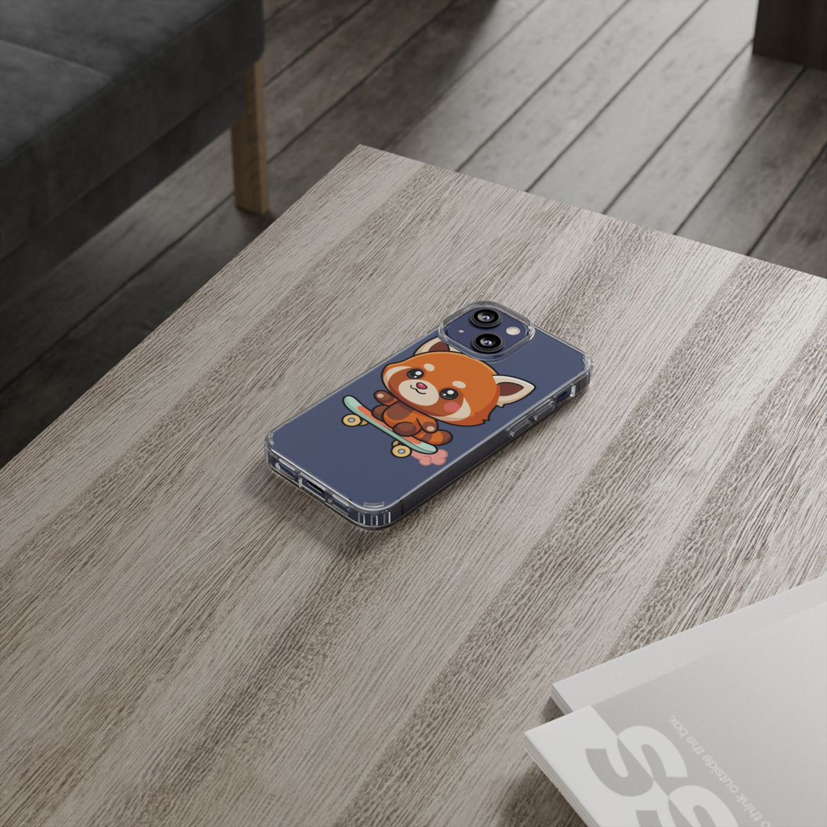Red Panda Skateboard Phone Case, Cute Kawaii Style
