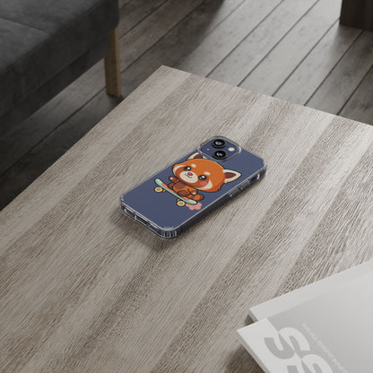 Red Panda Skateboard Phone Case, Cute Kawaii Style