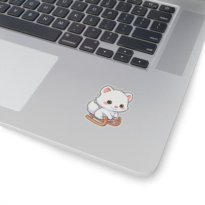 Kawaii Arctic Fox Sticker for Laptop and Journal