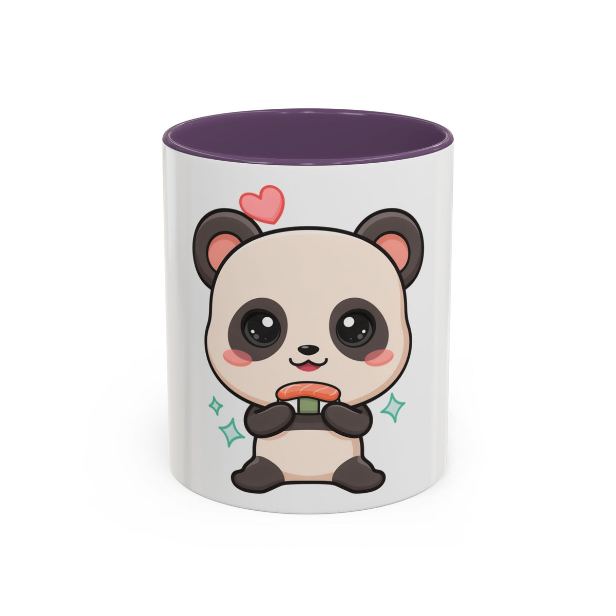 Kawaii Panda Coffee Mug, Cute Sushi Lover Accent Mug