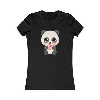 Kawaii Panda Donut Women's Tee for Cute Animal Fans