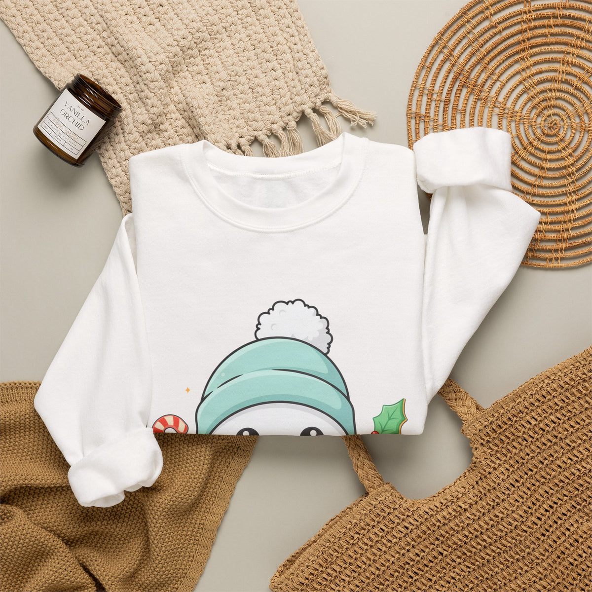Christmas Snowman Baking Sweatshirt – Kawaii Holiday Crewneck