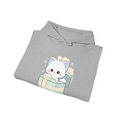 Kawaii Arctic Fox Hoodie, Cute Gift Box Sweatshirt