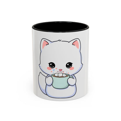 Kawaii Arctic Fox Mug – Cute Cocoa Lover Accent Coffee Mug