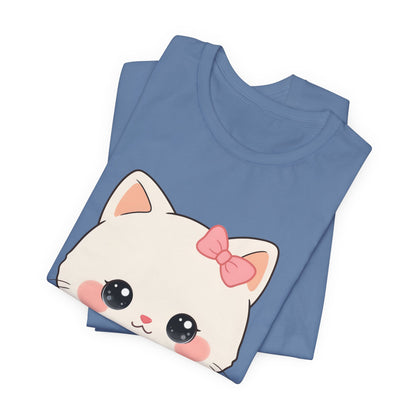 Kawaii Cat T-Shirt, Cozy Blanket Kitty for Cat Lovers