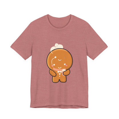 Kawaii Gingerbread Man T-Shirt for Cozy Cocoa Fans