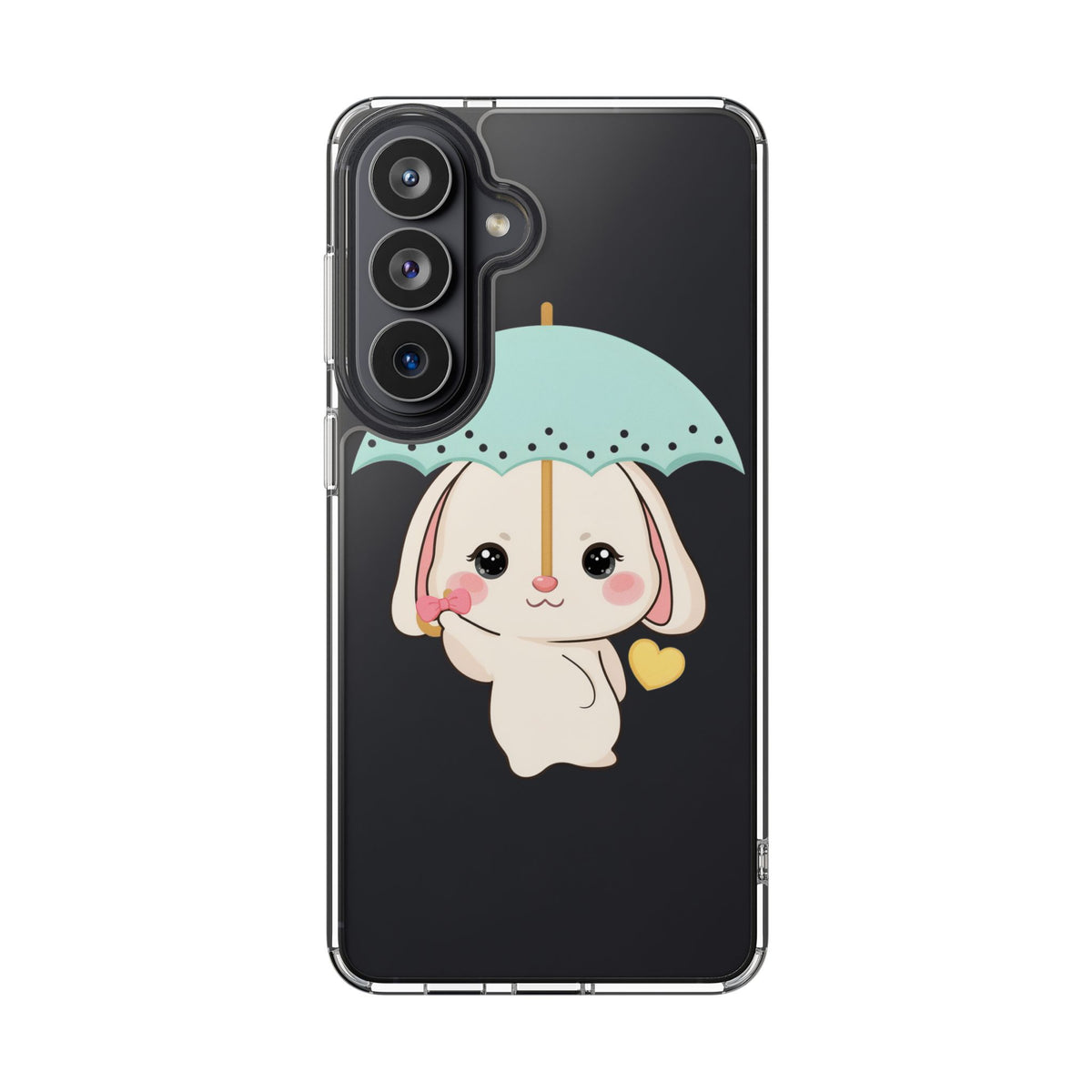 Kawaii Bunny Phone Case with Umbrella | Cute Clear Case