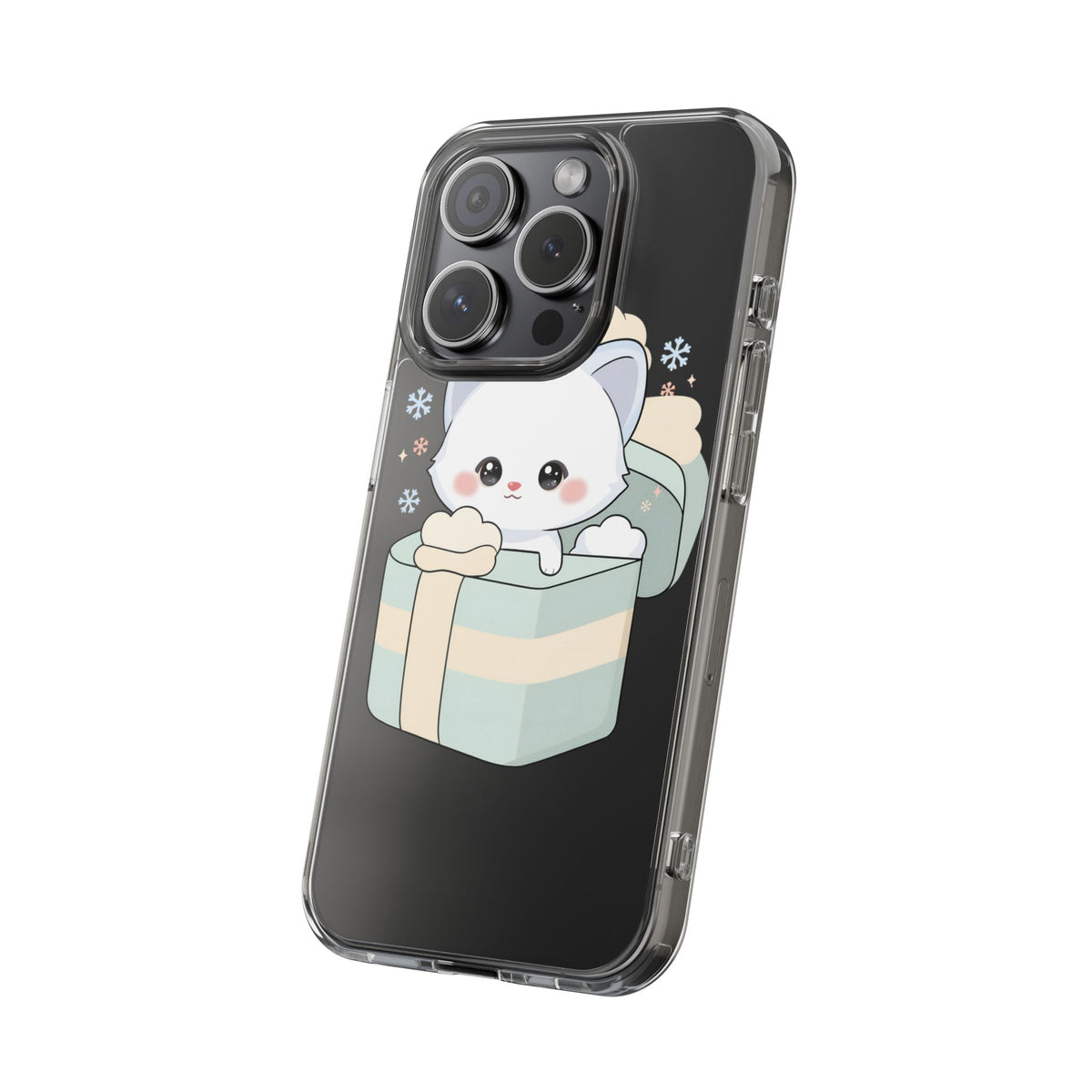 Kawaii Arctic Fox Clear Impact-Resistant Phone Case