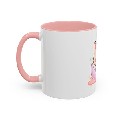 Kawaii Cat Moon Accent Coffee Mug, Cute Cat Lover Gift