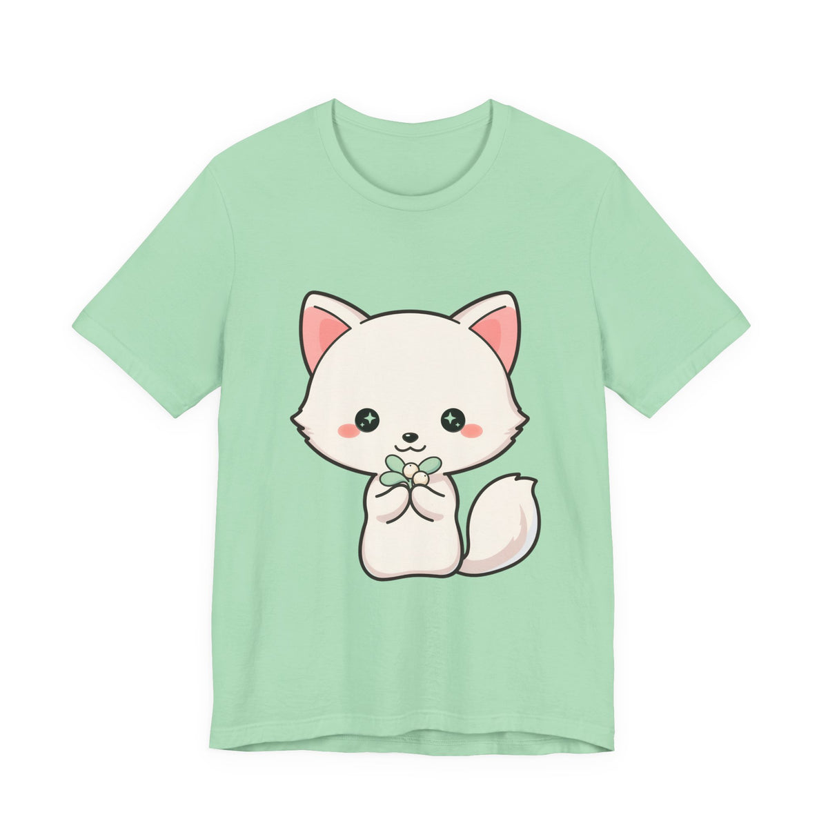 Christmas Fox T-Shirt, Cute Mistletoe Kawaii Tee