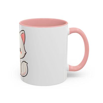 Kawaii Arctic Fox Christmas Accent Coffee Mug