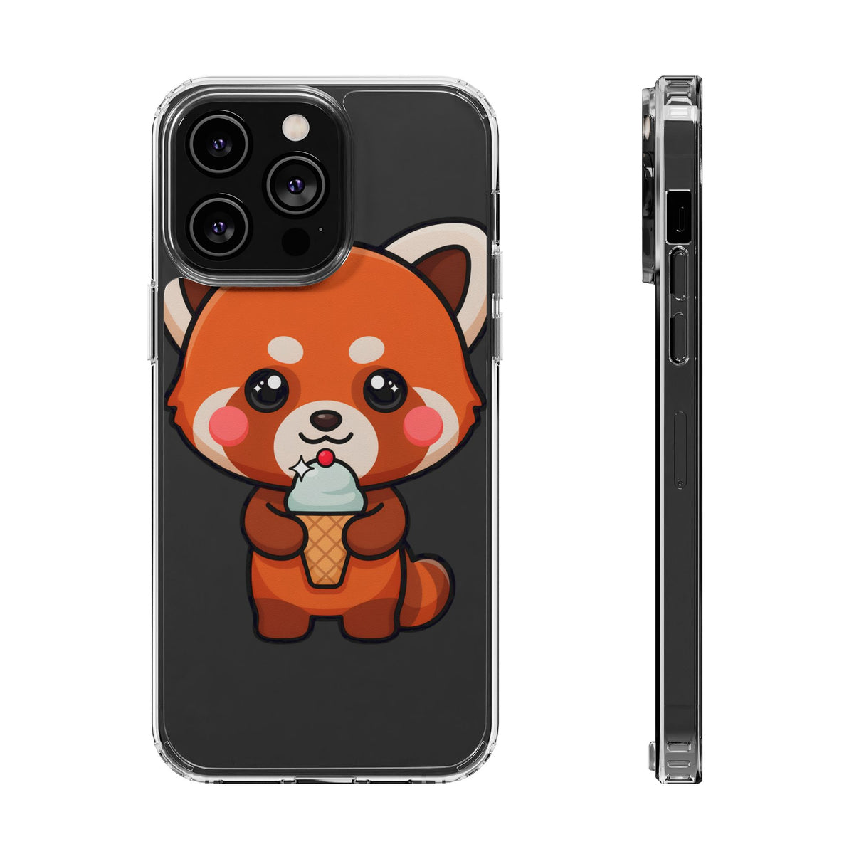 Kawaii Red Panda Phone Case with Ice Cream