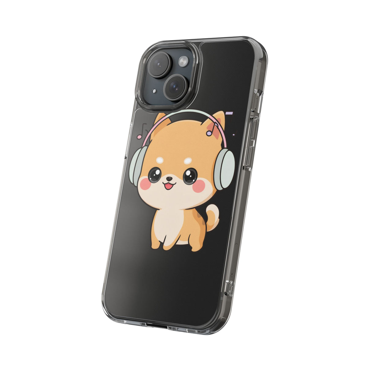 Kawaii Shiba Inu Phone Case – Music Lover Clear Case