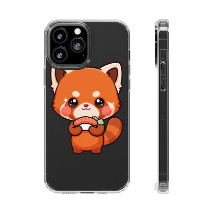 Red Panda Sushi Phone Case, Cute Kawaii Clear Case