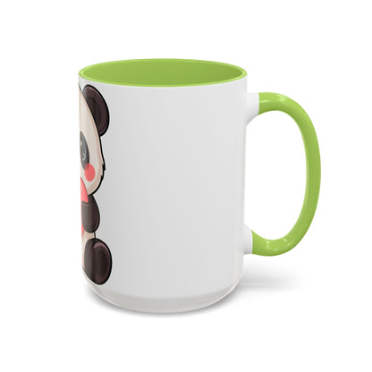 Kawaii Panda Heart Accent Coffee Mug
