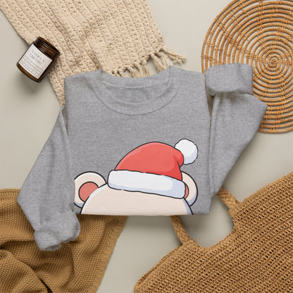 Kawaii Polar Bear Christmas Sweatshirt, Santa Cub Crewneck