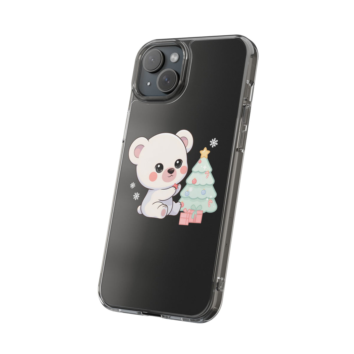 Christmas Polar Bear Phone Case, Kawaii Holiday Accessory