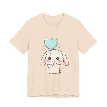Kawaii Bunny T-Shirt with Balloon – Cute Chibi Rabbit Tee