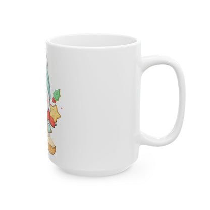 Christmas Snowman Baking Mug, Cute Holiday Ceramic Cup