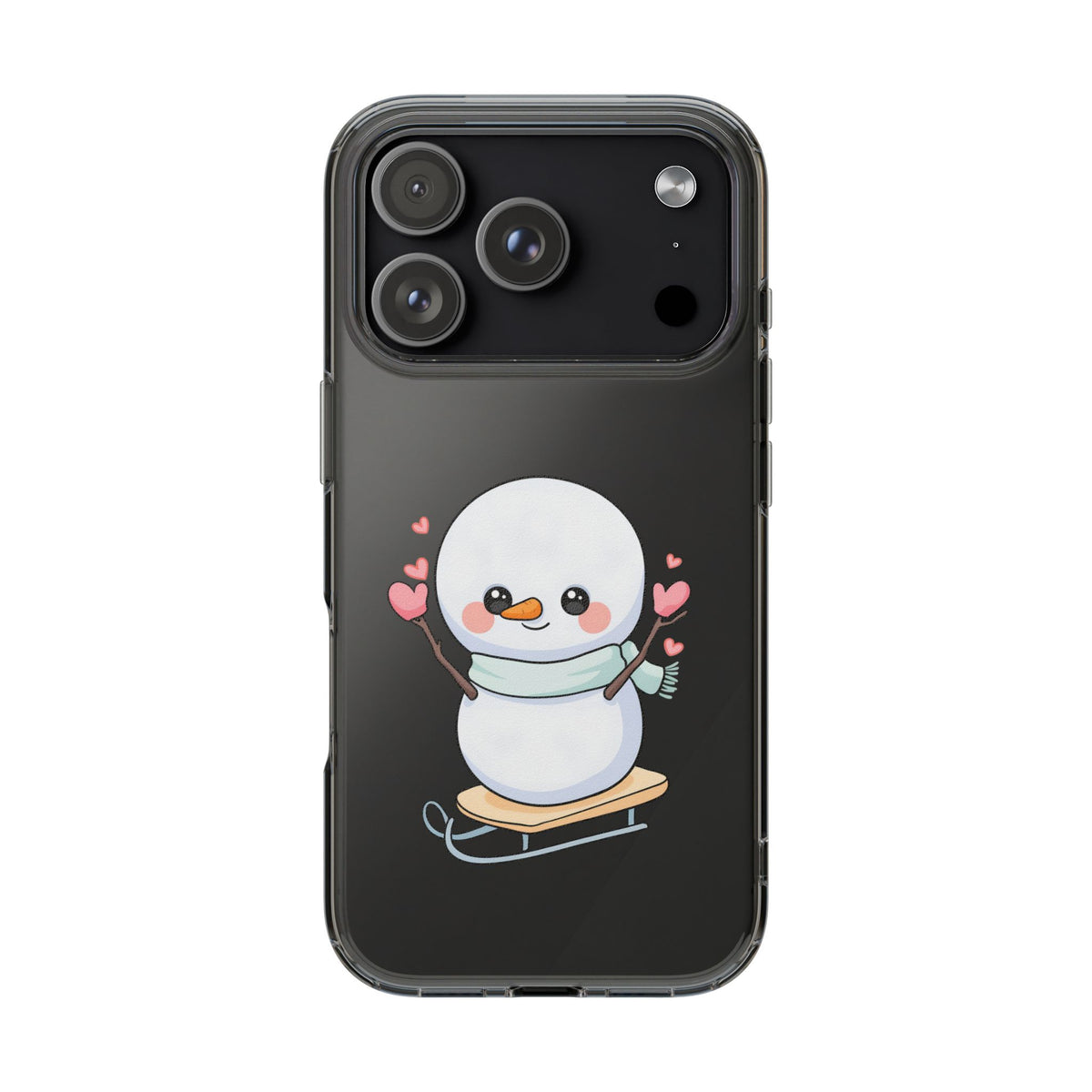 Kawaii Snowman Phone Case, Cute Winter Cheer