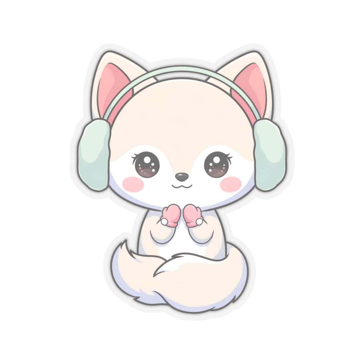 Kawaii Arctic Fox Sticker for Cozy Winter Vibes