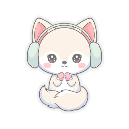 Kawaii Arctic Fox Sticker for Cozy Winter Vibes