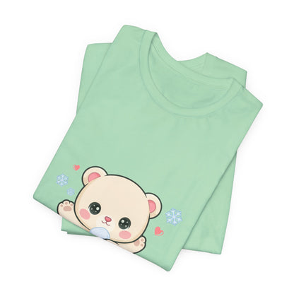 Kawaii Polar Bear Tee, Cute Snow Day Unisex Shirt