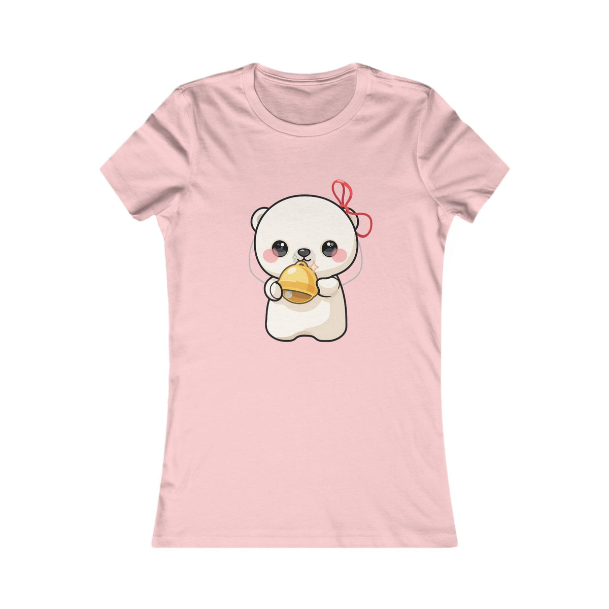 Kawaii Polar Bear Christmas Tee for Women