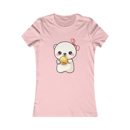 Kawaii Polar Bear Christmas Tee for Women