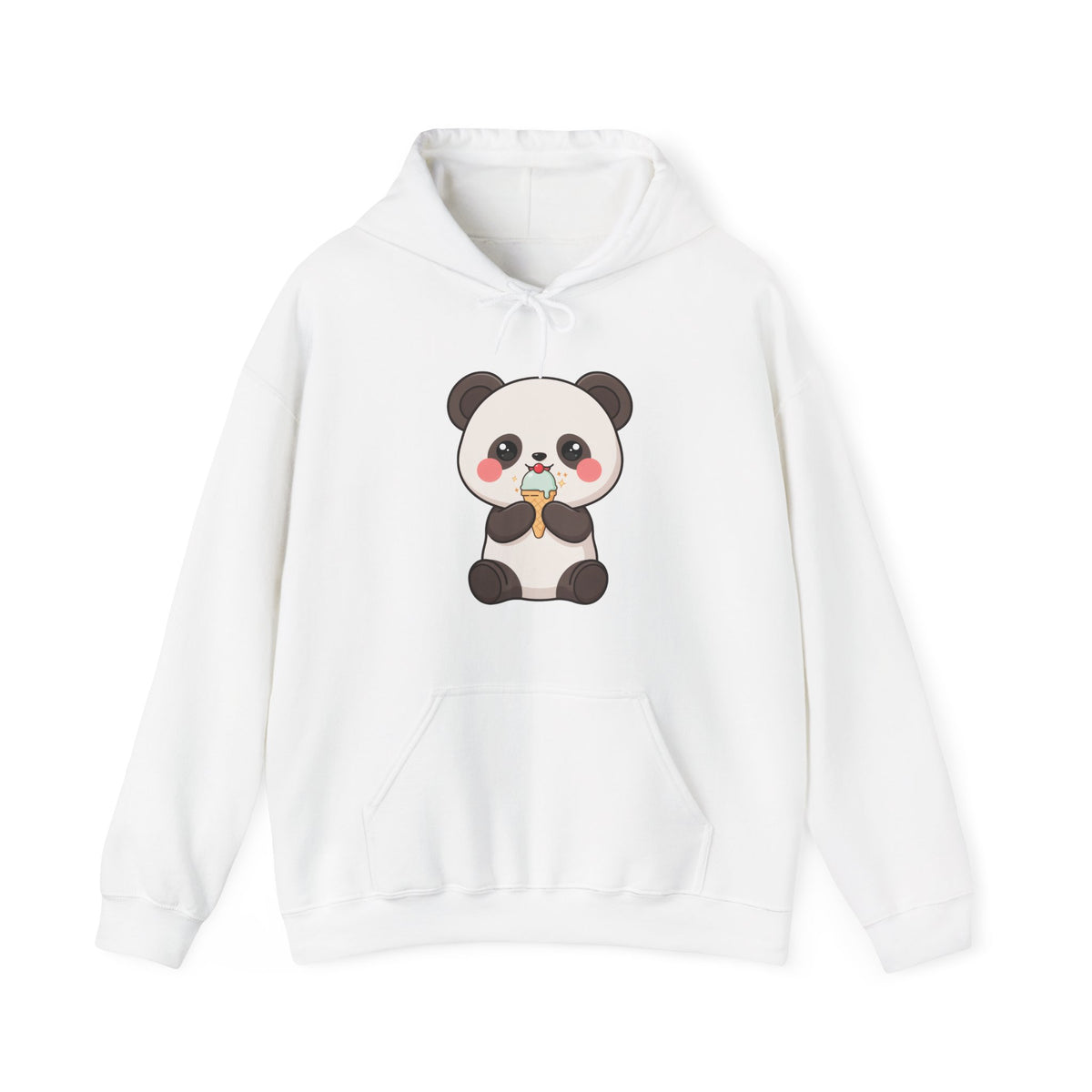 Kawaii Panda Ice Cream Hoodie, Cute Chibi Sweatshirt
