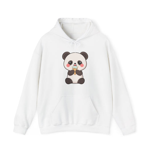 Kawaii Panda Ice Cream Hoodie, Cute Chibi Sweatshirt