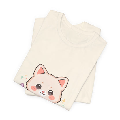 Kawaii Cat Moon T-Shirt for Cozy Night Owls