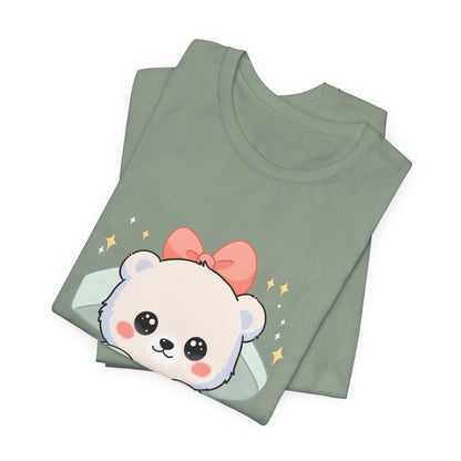 Kawaii Polar Bear Tee, Cute Gift Box Cub Unisex Shirt