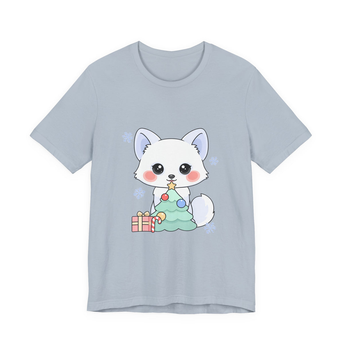 Kawaii Christmas Fox T-Shirt for Cozy Holiday Decorating