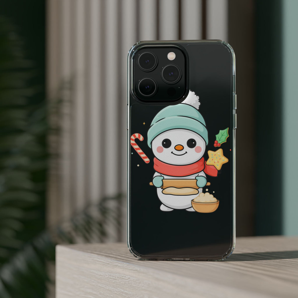 Christmas Snowman Phone Case, Cute Cookie Baker