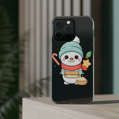 Christmas Snowman Phone Case, Cute Cookie Baker