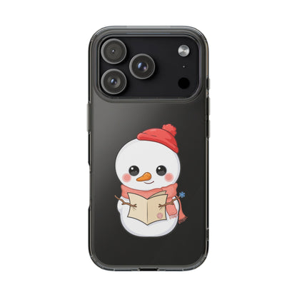 Kawaii Snowman Phone Case Reading to Santa