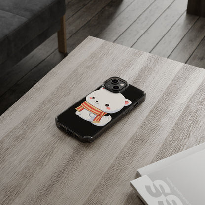 Kawaii Arctic Fox Phone Case, Cozy Christmas Scarf
