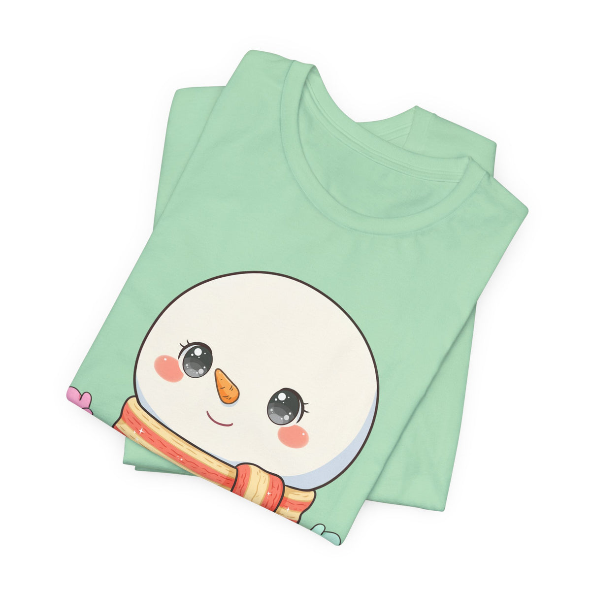 Kawaii Snowman Christmas T-Shirt for Cute Holiday Cheer
